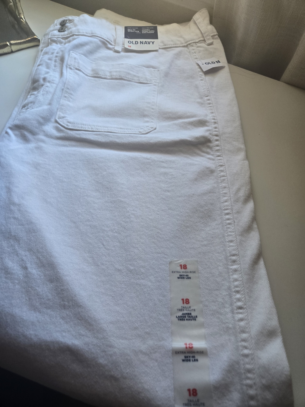 Old Navy White Wide-Leg High-Rise Jeans